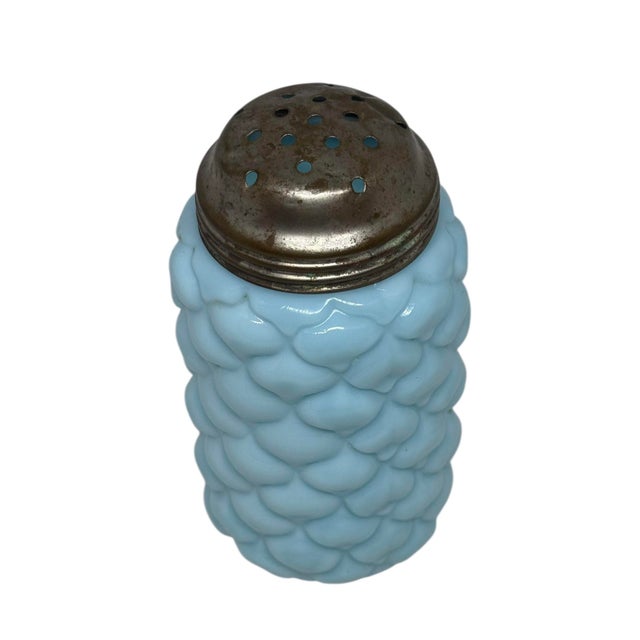 Attributed to Consolidated Glass Eapg Light Blue Opaline Cone/Pineapple Sugar Shaker C1890 Usa For Sale - Image 12 of 12