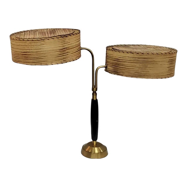 1950s Authentic Mid-Century Modern Double Shade Table Lamp by Majestic Lamp Company For Sale