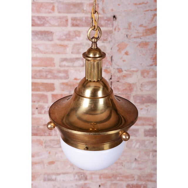 Art Deco Pendant Light in Milk Glass by P. Behrens, 1890s For Sale - Image 10 of 12