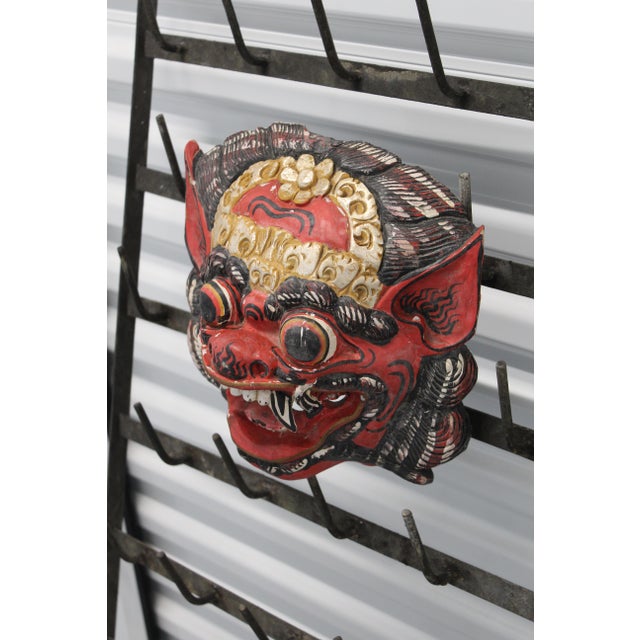 Balinese Carved Wood Danse Mask For Sale - Image 9 of 14
