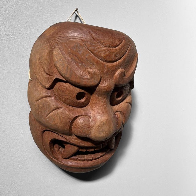 Wooden Kijin-Kei Oni Mask, 1920s For Sale - Image 3 of 11