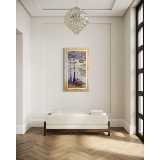 Wood Giampaolo Talani "The Fish, La Rose and the Pomegranates" Oil on Board, Still Life, Tuscan Contemporary Art by Italian Master For Sale - Image 7 of 10