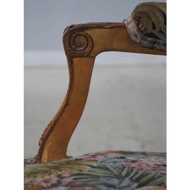 Gold Pair of Louis XV Giltwood Fauteuils Armchairs For Sale - Image 8 of 18