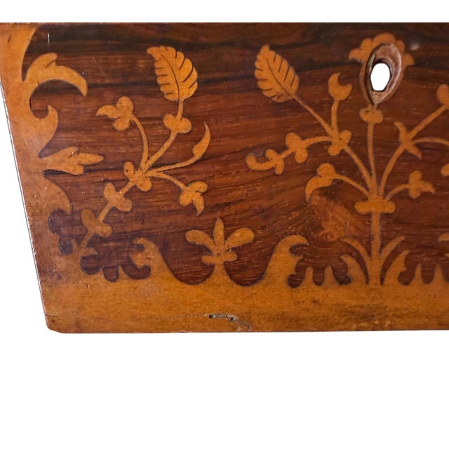 Victorian Antique Victorian Rosewood & Bird's-Eye Maple Sarcophagus Box For Sale - Image 3 of 8