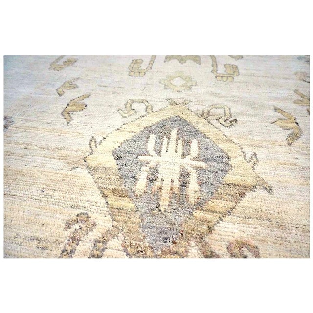Early 21st Century 21st Century Turkish Oushak Wool 9x13 Olive, Charcoal & Ivory Handmade Area Rug #1144138 For Sale - Image 5 of 9