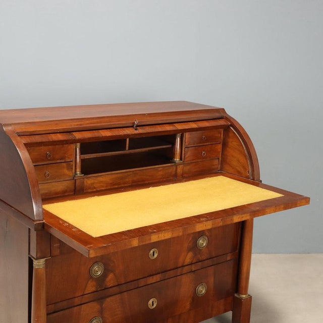 Empire Walnut Bureau with Bronze Details For Sale - Image 3 of 13