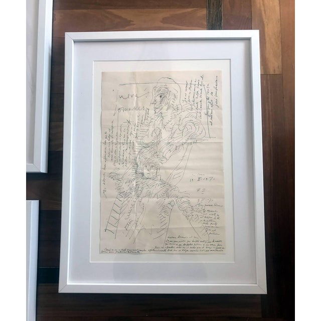 José Luis Cuevas Group of Three Works on Paper by Jose Luis Cuevas, framed For Sale - Image 4 of 10