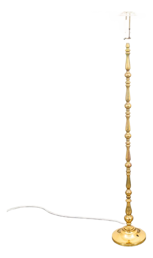 Vintage Mid Century Modern Floor Lamp Lighting Brass Gold Ribbed Maximalist