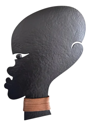 Mid-Century Metal Wall Mask in the style of Hagenauer, Vienna, Austria, 1950s