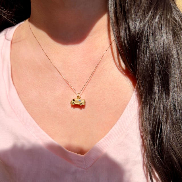 Vintage 1960s Italian 18k Articulating Microbus, Bus, Van Charm For Sale - Image 10 of 12