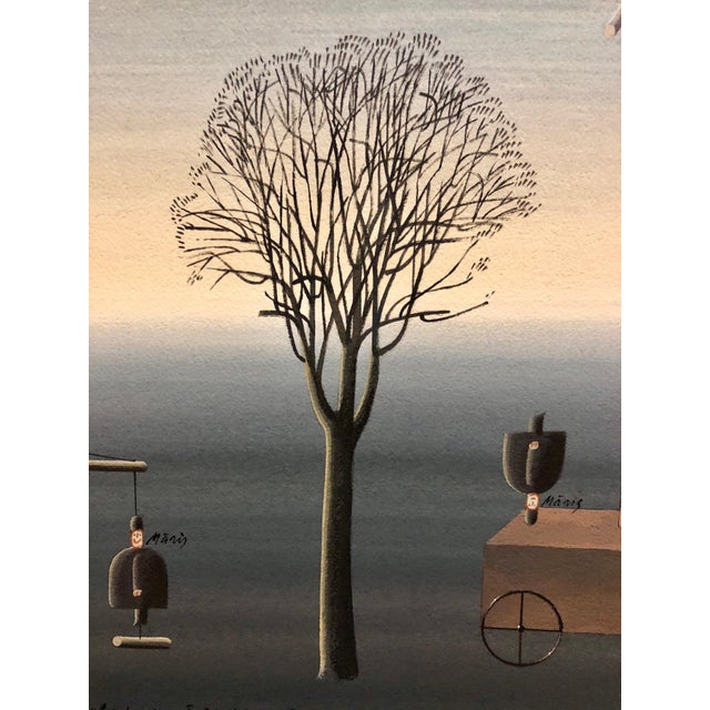Maris Bishofs, Latvian Israeli Surreal Gouache Illustration Art Painting Tel Aviv, 1979 For Sale In Miami - Image 6 of 9