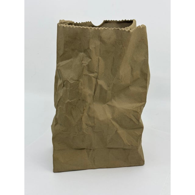 Vintage Pop Art Ceramic Crumbled Paper Bag Statue For Sale - Image 4 of 12