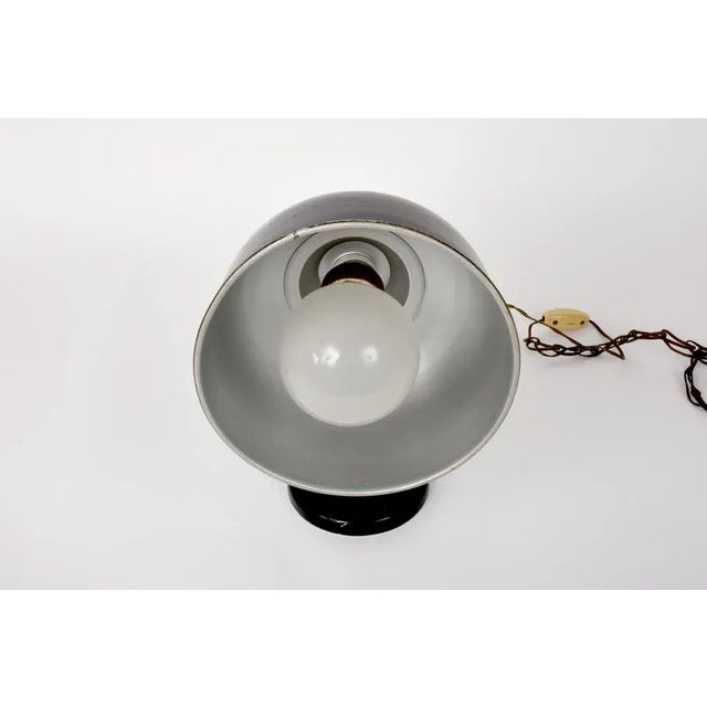Italian Industrial Black Enameled Metal Adjustable Desk Lamp, 1940s For Sale - Image 14 of 18