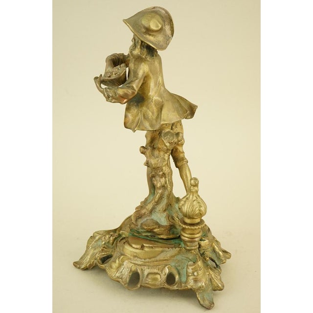20th Century Mercury-Gilded Bronze Sculptures of Lady and Dandy, France For Sale - Image 11 of 18