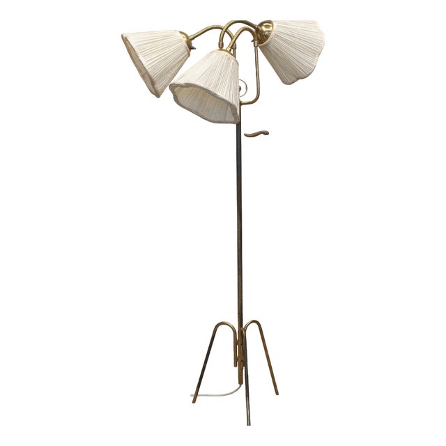 Three-Shade Floor Lamp from Nordiska Kompaniet, Sweden,1940s For Sale