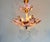 Vintage Pink Murano Style Art Deco Hand Painted Glass Floral Chandelier For Sale - Image 10 of 14