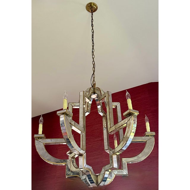 Art Nouveau Visual Comfort Signature 6 Light Lido Chandelier, Designed by Niermann Weeks For Sale - Image 3 of 4