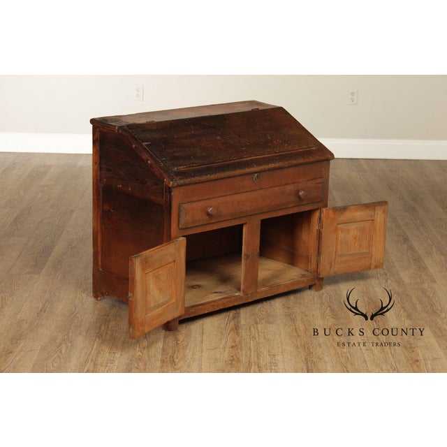 Antique Country Pine Slant Front Schoolmaster’s Desk For Sale - Image 15 of 18
