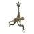 Vintage Solid Brass Cherub Hanging Lamp Extension Rod For Sale