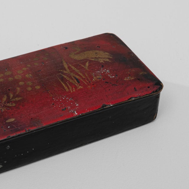 Black 20th Century Asian Wooden Box with Handcrafted Gold Details For Sale - Image 8 of 18