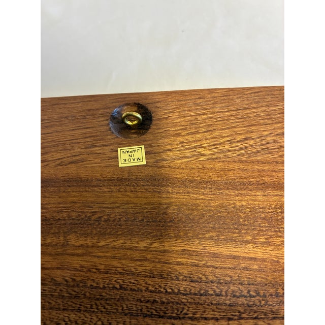 Vintage Goodwood Teak and Ceramic Tile Serving Tray, Wheat Motif, Japan For Sale - Image 10 of 10