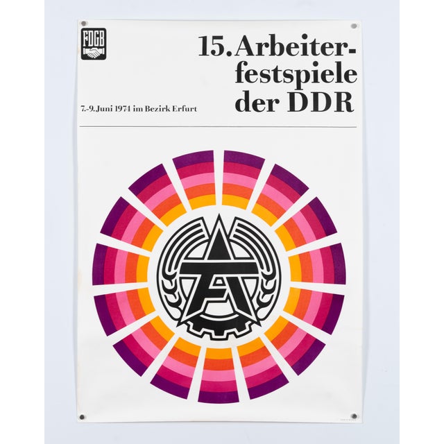 Modern Vintage GDR Propaganda Poster For Sale - Image 3 of 9