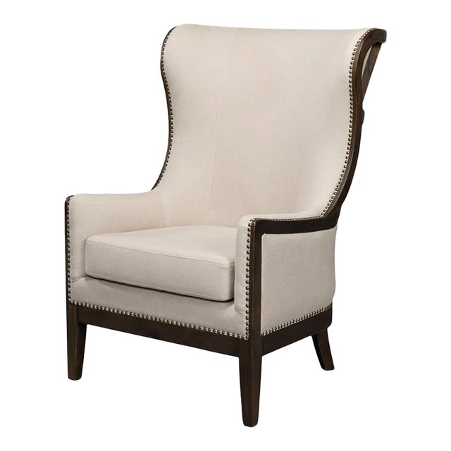 Updated Modern Classic Wingchair For Sale