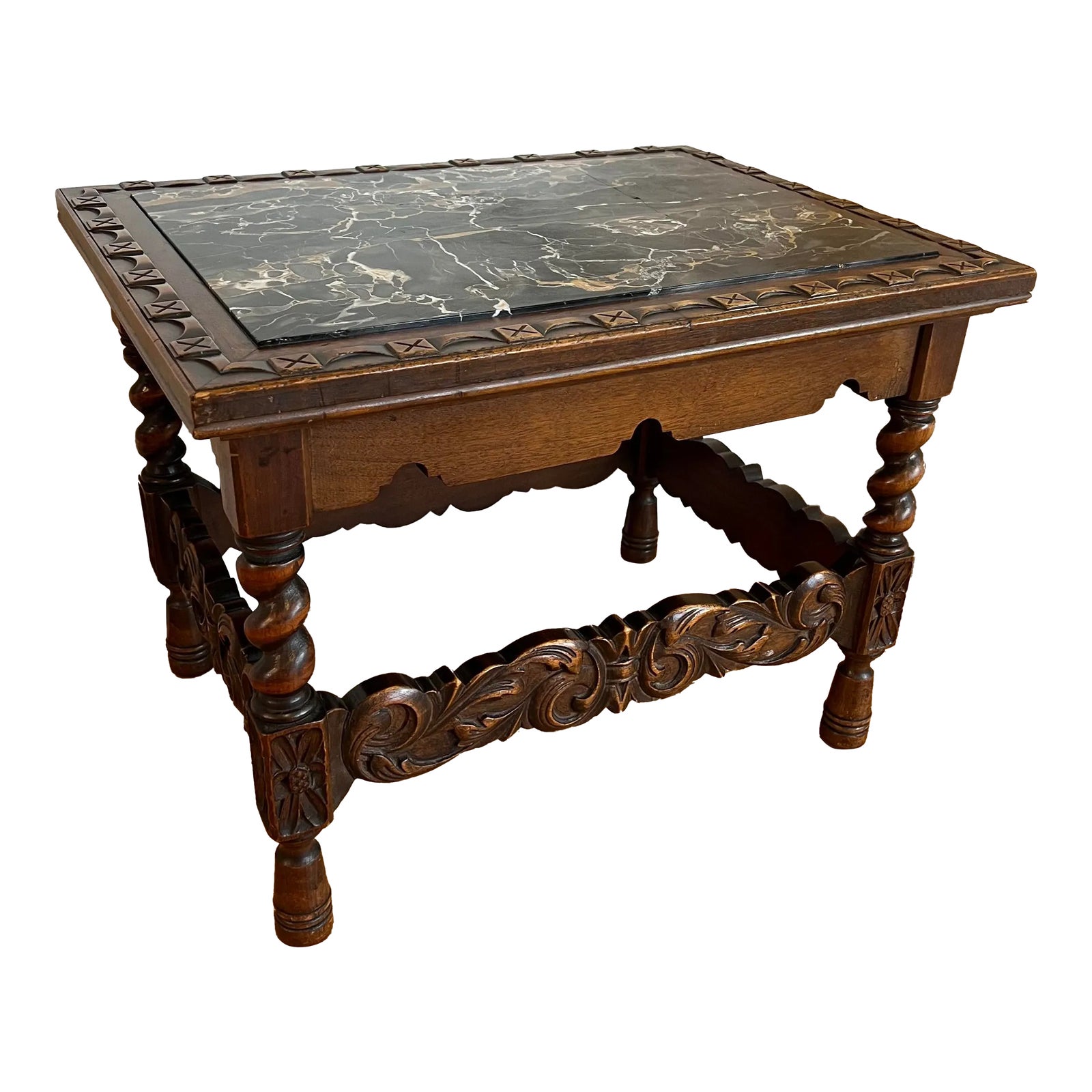 Antique Late Victorian Renaissance Revival Style Carved Walnut Side ...