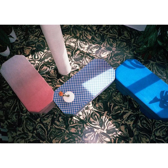 Not Yet Made - Made To Order Viva Gradient Yellow and Blue Bench by Houtique For Sale - Image 5 of 11