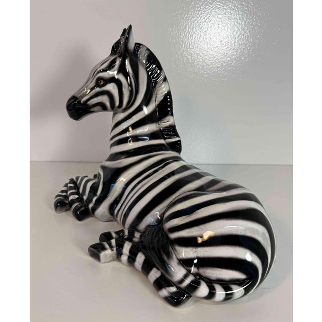 Glazed Ceramic Zebra Sculpture, Bassano, Italy, 2000s For Sale - Image 6 of 12