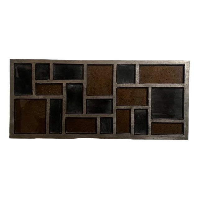 Metal and Back Glass Applique, 1970s For Sale