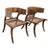 Design Plus Gallery presents a Pair of Klismos Chairs. These lizard-wrapped klismos chairs are luxurious, modern-...