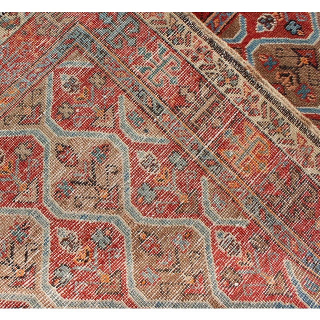 Early 20th Century Antique Serapi Runner With All-Over, Multicolor Geometric Design 2'10'' X 10'9'' For Sale - Image 5 of 7