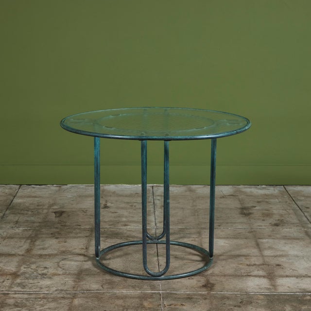 1960s 1960s Walter Lamb for Brown Jordan Bronze Patio Cafe Dining Table, Attributed For Sale - Image 5 of 12