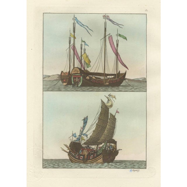 Ferrario, Chinese Junks and Sailing Vessels, 1815, Print For Sale - Image 4 of 9