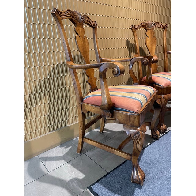Queen Anne 1970s Vintage Chippendale Style Armchairs (Sourced by Swimmer Cole Martinez Curtis) - A Pair For Sale - Image 3 of 12
