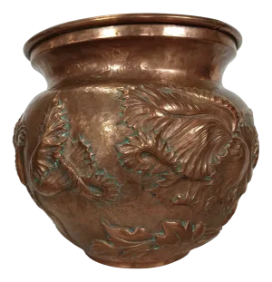 Art Nouveau Copper Planter Pot, 1890s