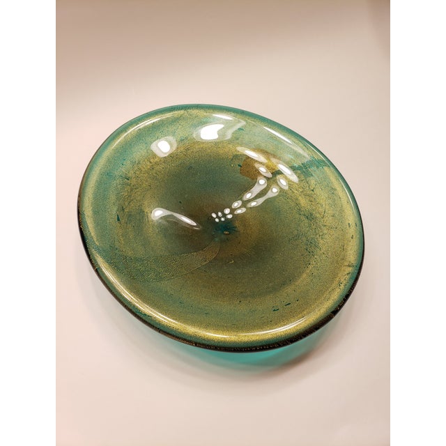 Pauly & C Murano Green Aventurine Glass Bowl 1930s For Sale - Image 9 of 13