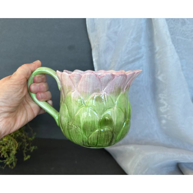 Ceramic Fitz and Floyd Artichoke Pitcher For Sale - Image 7 of 12