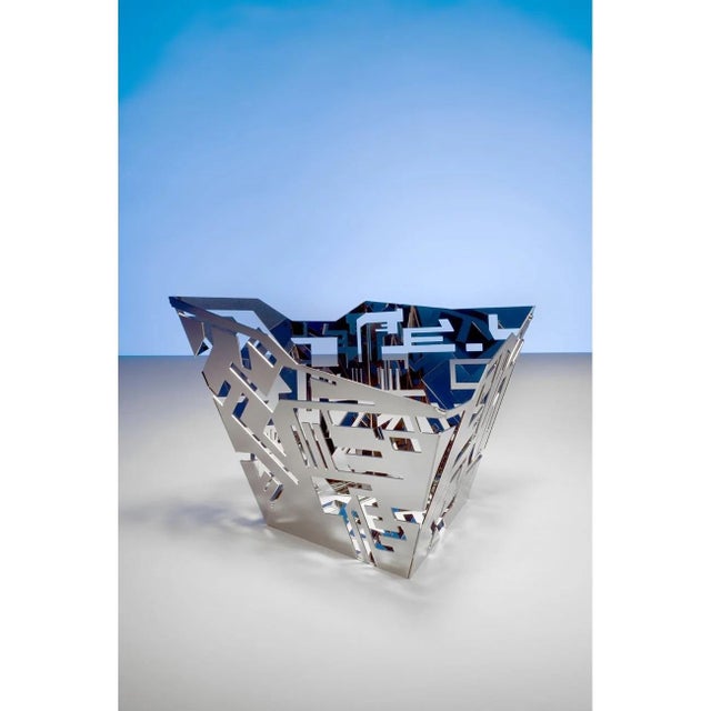 Abstract Alessi Italian Geometric Metal Fruit Basket by Karim Rashid For Sale - Image 3 of 3