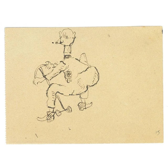 Duck Man is an original pen drawing realized by Leo Longanesi in 1937. The little drawing is in good conditions, numbered...