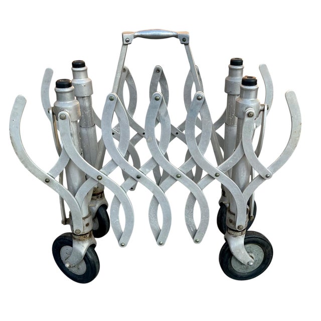 Metal Industrial Chic Aluminum Casket Trolly Cocktail Table Base For Sale - Image 7 of 7