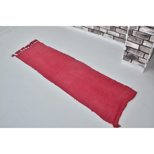 Orange Vintage Hemp Runner Rug For Sale - Image 4 of 10