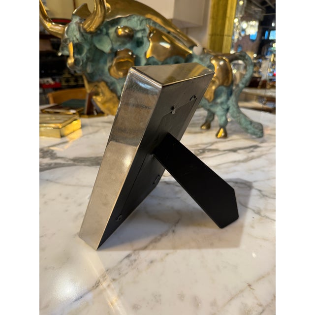 Italian Silvered Metal and Pony Hair Photo Frame, 1970s For Sale - Image 4 of 7