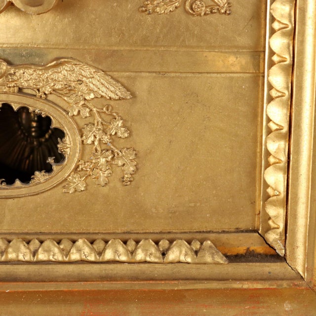 Gold Gilded Wooden Wall Clock For Sale - Image 8 of 12