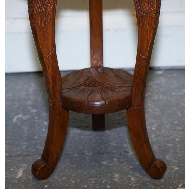 Wood Hand-Carved Side Table from Liberty's London, 19th Century For Sale - Image 7 of 11
