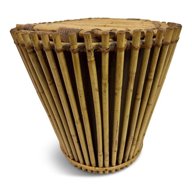 Italian Bamboo Waste Paper Bin, 1970s For Sale - Image 13 of 13