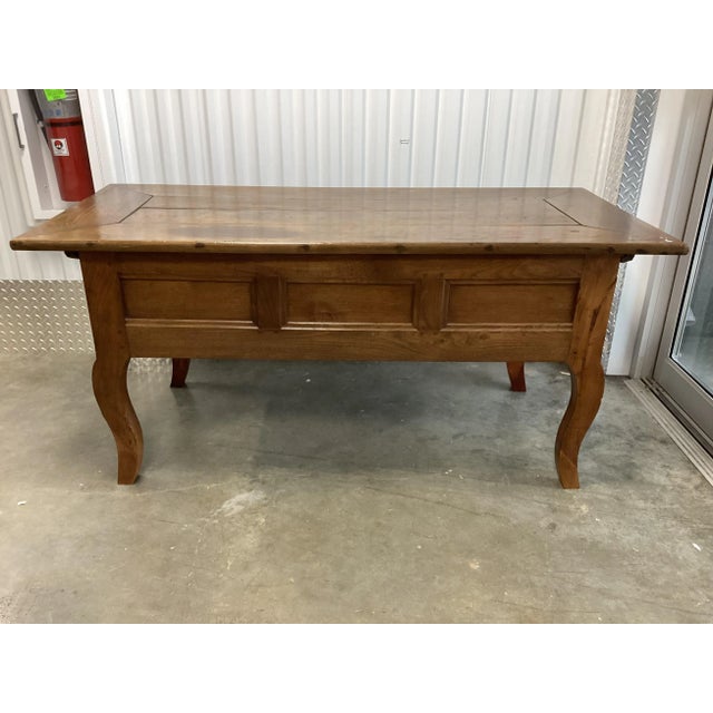 Late 19th Century French Chestnut Farmhouse Coffee Table W/Storage For Sale - Image 5 of 10