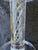 Vintage tall clear hand blown, striking air twist candle holder pedestal. Part of Simon Pearce’s signature Stratton Line....