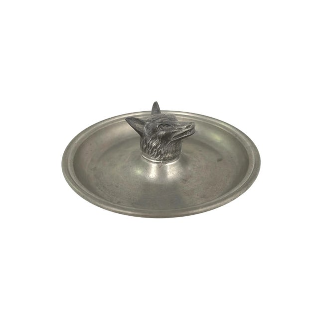 1940s Pewter Fox Ashtray For Sale - Image 4 of 4